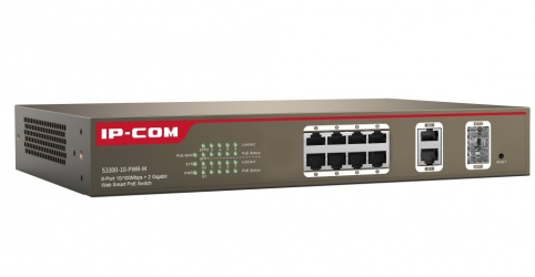 Switch IP-COM Fast Ethernet S3300-10-PWR-M, 12 Puertos 10/100Mbps + 2 Puertos SFP, 5.6 Gbit/s, 4000 Entradas - Administrable 