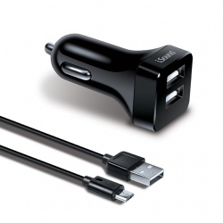 iSound Cargador para Auto ISOUND-6856, 2 Puertos USB 2.0, Negro 