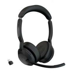 Jabra Audífonos Evolve2 55 Link380c MS Stereo, Inalámbrico, USB-C, Negro 
