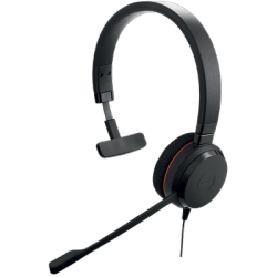 Jabra Monoaural Evolve 20 MS , Alámbrico, USB, Negro 