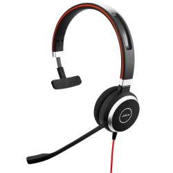 Jabra Monoaural Evolve 40 UC, Alámbrico, 3.5mm/USB, Negro 