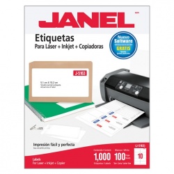 Janel Paquete de 1000 Etiquetas Blancas de 51mmx10cm 
