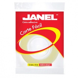 Janel Cinta Adhesiva Mod. 119, 1 Rollo de 12mmx10m, Transparente 