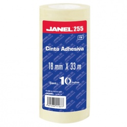 Janel Cinta Adhesiva Mod. 119, 10 Rollos de 18mmx33m 