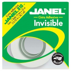 Janel 8101233100 Cinta Adhesiva Invisible 810, 1 Rollo de 12mm x 33m, Transparente 