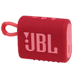 JBL Bocina Portátil Go 3, Bluetooth, Inalámbrico, 4.2W RMS, Rojo - Resistente al Agua 