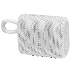 JBL Bocina Portátil Go 3, Bluetooth, Inalámbrico, 4.2W RMS, Blanco - Resistente al Agua 
