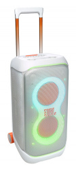 JBL Bocina Portátil Partybox Stage 320, Bluetooth, Alámbrico/Inalámbrico, USB-A, 240W, Blanco - Resistente al Agua 