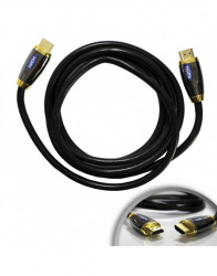 Jendrix Cable HDMI Macho - HDMI Macho, 1.8 Metros, Negro/Dorado 