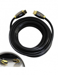 Jendrix Cable HDMI Macho - HDMI Macho, 7.5 Metros, Negro/Dorado 