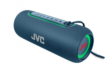 JVC Bocina Portátil SPPA5BTA, Bluetooth, Alámbrico/Inalámbrico, USB-C, 20W, Azul - Resistente al Agua 