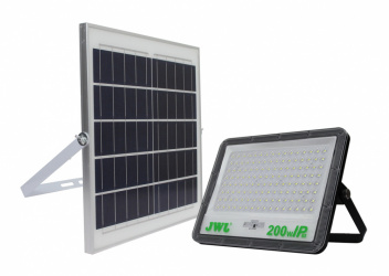JWJ Reflector LED Solar JLRESOL-01, Luz Fría, 200W, 1500 Lúmenes, Negro/Blanco 