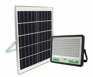 JWJ Reflector LED Solar JLRESOL-01, Luz Fría, 300W, 2000 Lúmenes, Negro/Blanco 