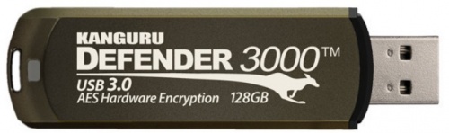 Memoria USB Kanguru Defender 3000, 32GB, USB 3.2, Marrón 