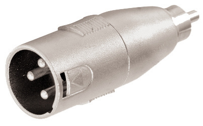 Kapton Adaptador de Audio de 3 Puntas Plug Cannon Macho - Plug RCA Hembra, Plata 