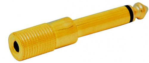 Kapton Adaptador Monoaural 3.5mm Hembra - Plug 6.3mm Macho, Dorado 