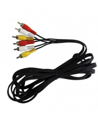 Kapton Cable AUX 3 x RCA Macho - 3 x RCA Macho, 3.6 Metros, Multicolor 