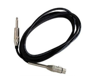 Kapton Cable AUX 6.35mm Macho - Canon Hembra, 3 Metros, Negro 