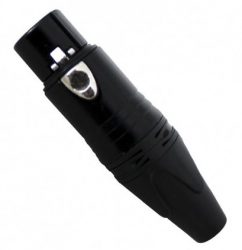 Kapton Adaptador de Audio 3 Puntas Jack Cannon Hembra, Negro 