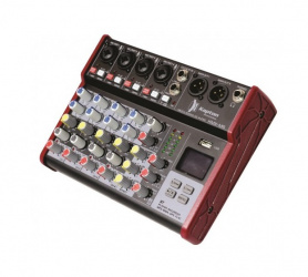 Kapton Mezcladora KMX-M6, 6 Canales, Bluetooth, 1x USB, XLR/6.3mm, Rojo 