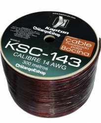 Kapton Bobina de Cable Polarizado, 14 AWG, 300 Metros, Negro 