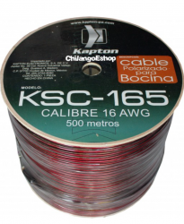 Kapton Bobina de Cable Polarizado, 16 AWG, 500 Metros, Rojo 