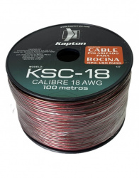 Kapton Bobina de Cable para Bocina, 18 AWG, 100 Metros, Rojo/Negro 