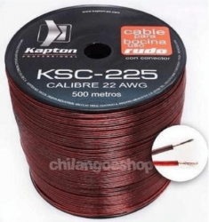 Kapton Bobina de Cable para Bocina, 22 AWG, 500 Metros, Rojo/Negro 