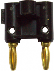 Kapton Conector Doble Banana, Negro 