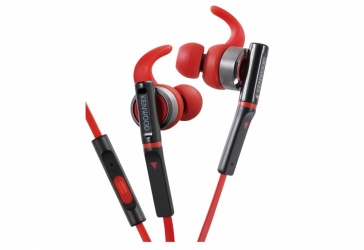 Kenwood Audífonos Intrauriculares Deportivos KHS-R800-R, Alámbrico, 60cm, 3.5mm, Rojo 