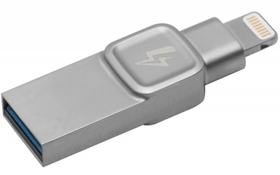 Memoria USB Kingston Bolt Duo, 32GB, USB 3.0/Lightning, Plata 