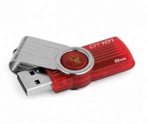 Memoria USB Kingston DataTraveler 101 G2, 8GB, DT101G2/8GBZ,  USB 2.0, Rojo 