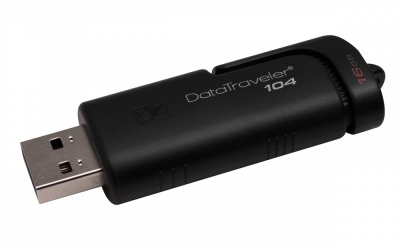Memoria USB Kingston DataTraveler 104, 16GB, USB 2.0, Negro 
