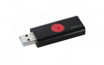 Memoria USB Kingston DataTraveler 106, 256GB, USB 3.0, Negro/Rojo 