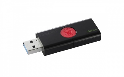 Memoria USB Kingston DataTraveler 106, 32GB, USB 3.1, Negro/Rojo 