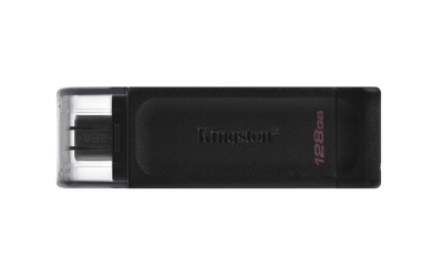 Memoria USB Kingston DataTraveler 70, 128GB, USB-C 3.0, Negro 