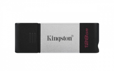 Memoria USB Kingston DataTraveler 80, 128GB, USB C 3.2, Lectura 200MB/s, Escritura 60MB/s, Negro/Plata 