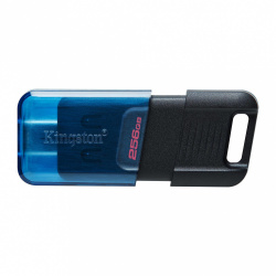 Memoria USB Kingston DataTraveler 80 M, 256GB, USB-C 3.2, Lectura 200MB/s, Negro/Azul 