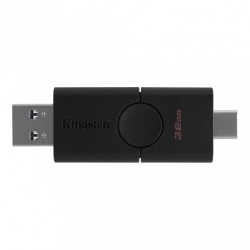 Memoria USB Kingston DataTraveler Duo, 32GB, USB/USB-C 3.2, Negro 
