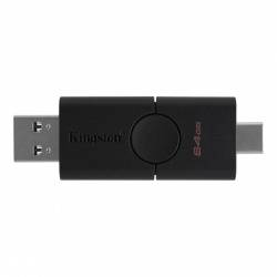 Memoria USB Kingston DataTraveler Duo, 64GB, USB/USB-C 3.2, Negro 
