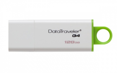 Memoria USB Kingston DataTraveler I G4, 128GB, USB 3.0, Verde/Blanco 