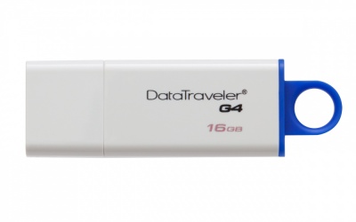 Memoria USB Kingston DataTraveler I G4, 16GB, USB 3.0, Azul/Blanco 
