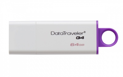 Memoria USB Kingston DataTraveler I G4, 64GB, USB 3.0, Púrpura/Blanco 