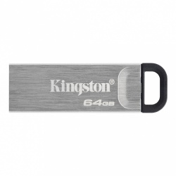 Memoria USB Kingston DataTraveler Kyson, 64GB, USB 3.2, Lectura 200MB/s, Plata 