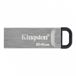 Memoria USB Kingston DataTraveler Kyson, 64GB, USB-A 3.2 Gen 1, Lectura 200MB/s, Plata 