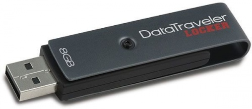 Memoria USB Kingston DataTraveler Locker+, 8GB, USB 2.0, Negro 