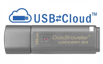 Memoria USB Kingston DataTraveler Locker+ G3, 16GB, USB 3.0, Lectura 135MB/s, Escritura 40MB/s, Plata 