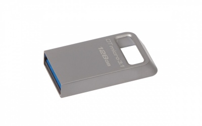 Memoria USB Kingston DataTraveler Micro 3.1, 128GB, USB 3.1, Lectura 100MB/s, Escritura 15MB/s, Metálico 