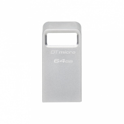 Memoria USB Kingston DataTraveler Micro, 64GB, USB 3.2, Lectura 200MB/s, Gris 