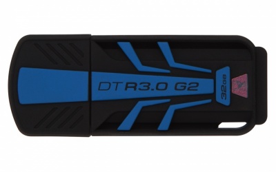 Memoria USB Kingston DataTraveler R3.0 G2, 32GB, USB 3.0, Lectura 120MB/s, Escritura 45MB/s, Negro/Azul 